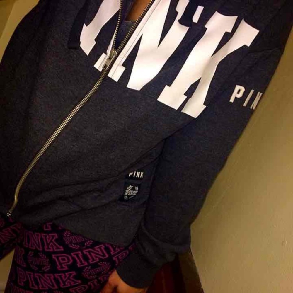 PINK Victoria's Secret Gray Casual Zip-Up Jacket